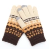 Otoño invierno adulto guantes calientes mujeres jacquard punto pantalla táctil lana plus fleece protección contra el frío guantes de dedo dividido Item Picture